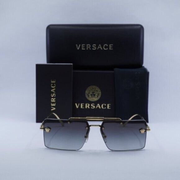 Versace VE2245 10028G Rectangle Sunglasses – Gold/Grey Gradient main image 9